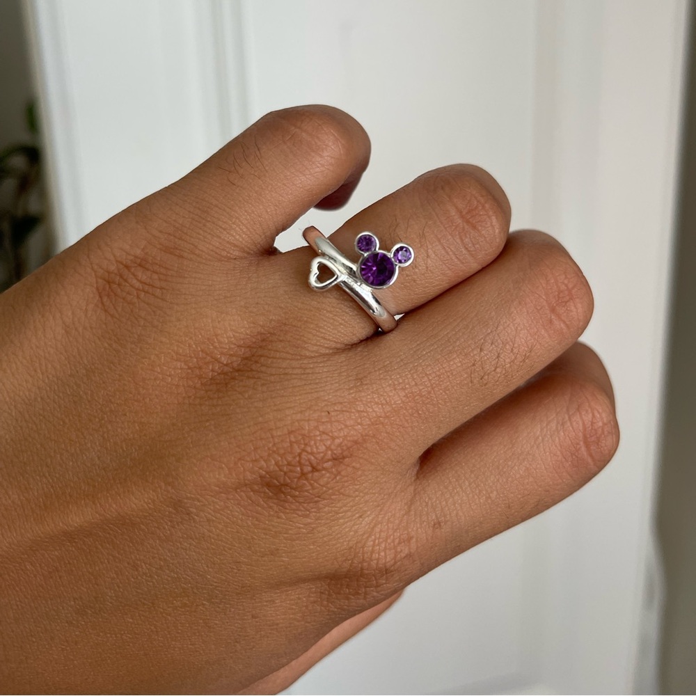 Disney Mickey Mouse Ring with Amethyst Birth stone